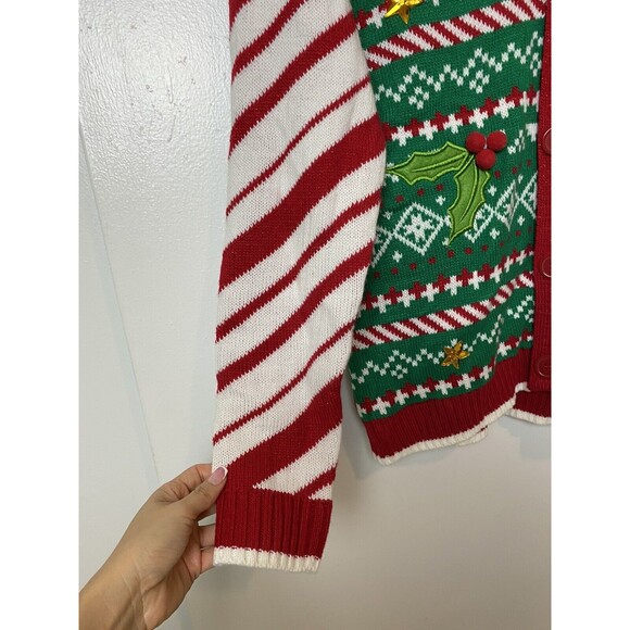 33 Degrees Unisex Christmas Sweater Vest Bow Tie Mock Neck Size M - Picture 11 of 13